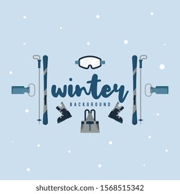 Hello winter illustration with flat icon vector