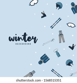 Hello winter illustration with flat icon vector