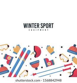 Hello winter illustration with flat icon vector