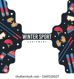 Hello winter illustration with flat icon vector
