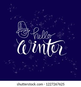 Hello Winter lettering.