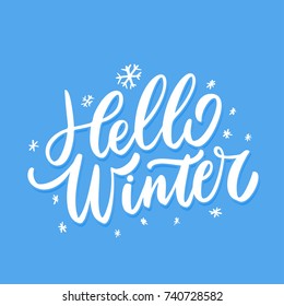 Hello Winter. Lettering.