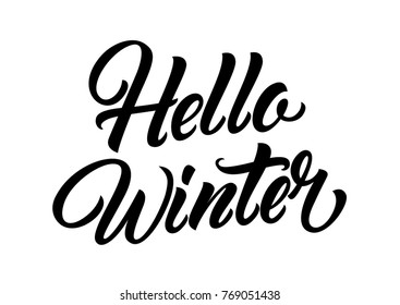 Hello winter lettering