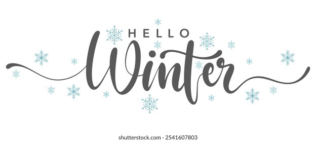 Hello winter lettering calligraphy vector eps