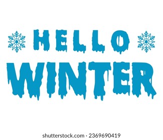 Hola ilustración vectorial de letras de invierno.
