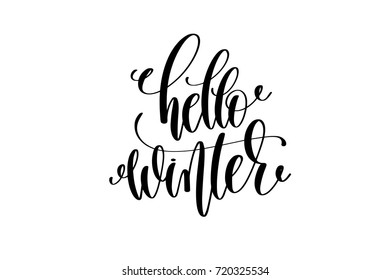 Hello Winter Motivational Inspirational Quote Typography Stock Vector ...