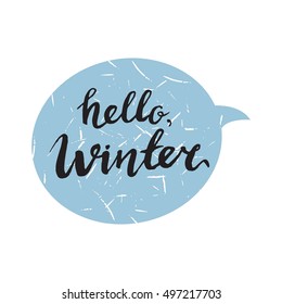 hello winter phrase word object 