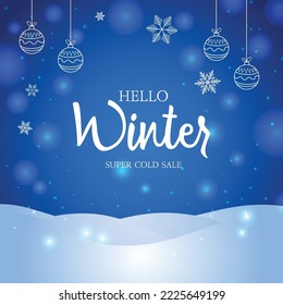 Hello Winter sale banner template