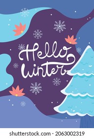 hello winter season celebration card