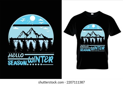 HELLO WINTER SEASON T-SHIRT DESIGN.
