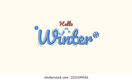 Hello winter seson design typography