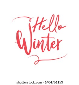 Hello Winter Sign Typography text Font