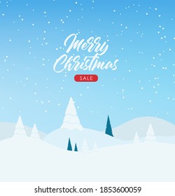 Hello winter, snow background, shop now, sale banner, snowflake vector illustration