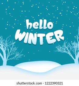 Hello winter snow outdoor background