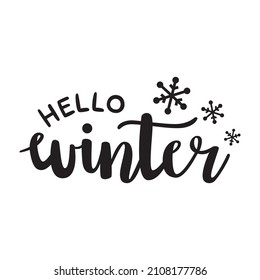 Hello Winter Snowflake Vector Illustration