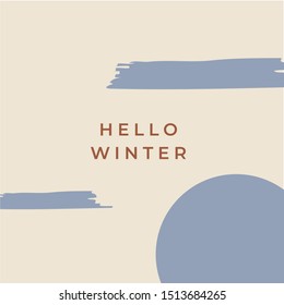 Hello winter social media banner square vector design