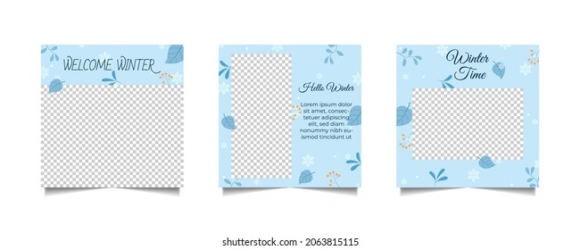 hello winter social media templates. template design for social media