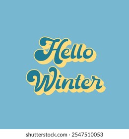 Hello winter special sticker vector design illustration 