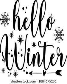Hola trabajo de arte vectorial de invierno 