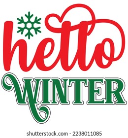 Hello Winter  T shirt design Vector File