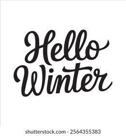 hello winter text typography design