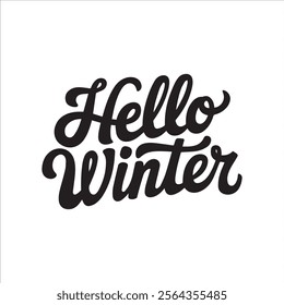 hello winter text typography design