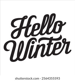 hello winter text typography design