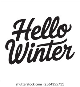 hello winter text typography design