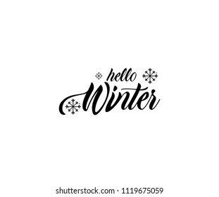 Hello winter typography modern vector illustration