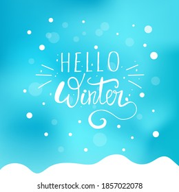 Hello winter vector background. Element for card, banner or poster.