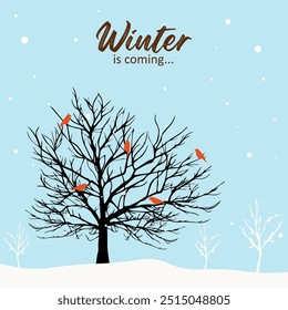 hello winter vector background. it is suitable for card, banner, or poster
