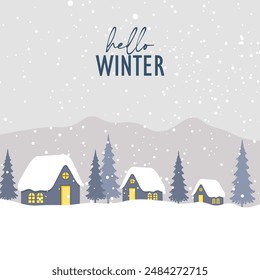 Hello winter vector. Welcome winter vector. Winter vector background.