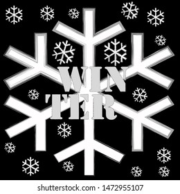 Hello Winter.Nature scene with snowflakes.Cold.Season.Hello december.