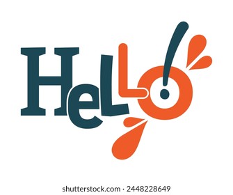 Hello word. Calligraphic simple decoration, isolated letters