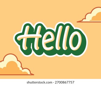 Hello Word Hand Lettering Design