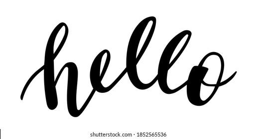 Hello word hand lettering vector greetings elements for cards, banners, posters, scrapbooking, pillow, cups and clothes design. 