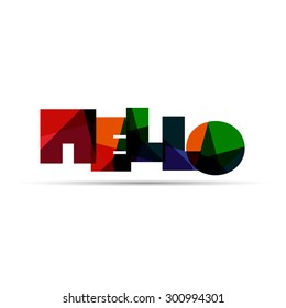 Hello word icon or logo design. Web icon, button or message for web site design, presentation and/or application.