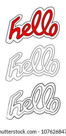 hello word lettering vector illustration