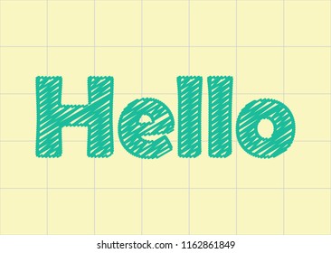 hello word in the notebook paper, scratch