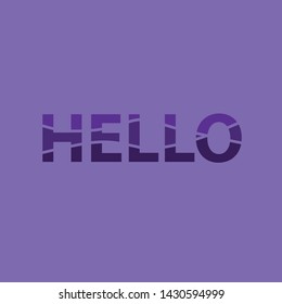 Hello word separate layered line style template wallpaper. Gradient blue with text, promotion content layout. Modern enthusiastic colorful vibrant colour. Design for banner, greeting cards or print