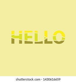 Hello word separate layered line style template wallpaper. Gradient yellow with text, promotion content layout. Modern enthusiastic colorful vibrant colour. Design for banner, greeting cards or print