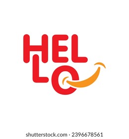 hello word and smile symbol. smile symbol and hello concept