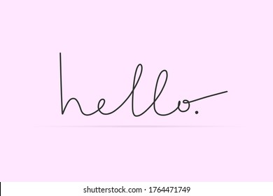 Hello word text lettering. simple hand-lettering, typography, calligraphy for banner, poster, web. Vector Illustration