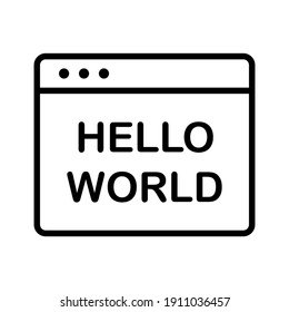 Hello, world, code, web icon vector image. Can also be used for information technology. Suitable for use on web apps, mobile apps and print media.