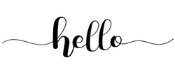 Hello World day. HELLO calligraphy with modern line for banner, greeting card or wallpaper. November 21 Vector Illustration word