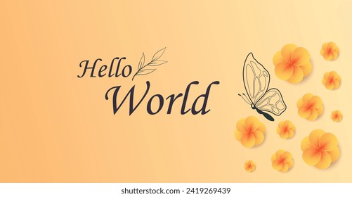 Hello world greeting background design. for a minimalist and elegant website banner display. simple greeting background. This is not the result of Generative AI