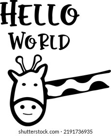 Hello World, Hi I'm New Here, Baby, Giraffe, Newborn, Pregnancy, Cut files for Cricut, Onesie, Baby Boy, Typography, Vector