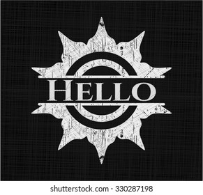 Hola escrito con textura de pizarra
