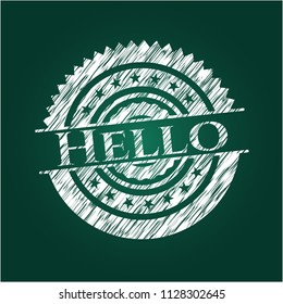 Hello written on a blackboard