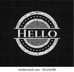 Hello written on a blackboard